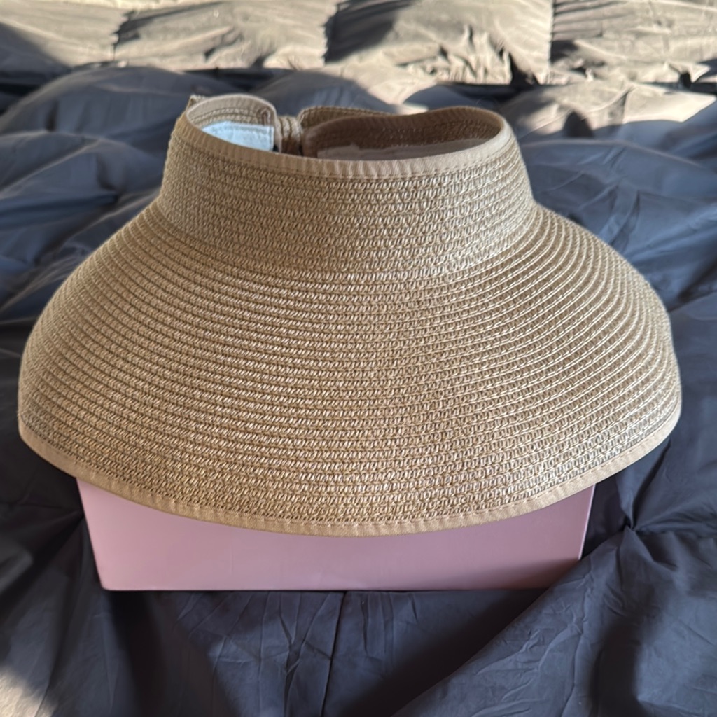Tan Woven Sun Visor Hat